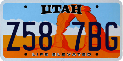UT license plate Z587BG