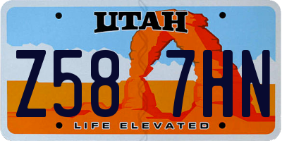 UT license plate Z587HN