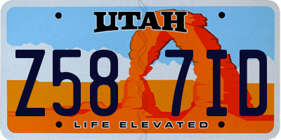 UT license plate Z587ID