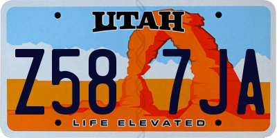 UT license plate Z587JA