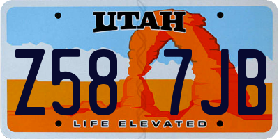 UT license plate Z587JB
