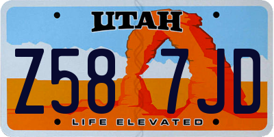 UT license plate Z587JD