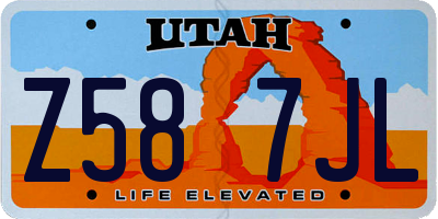 UT license plate Z587JL