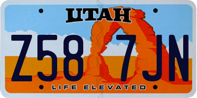 UT license plate Z587JN