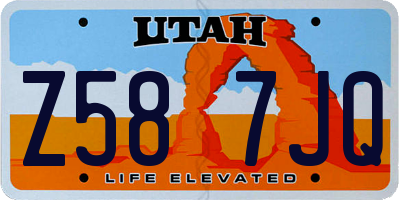 UT license plate Z587JQ