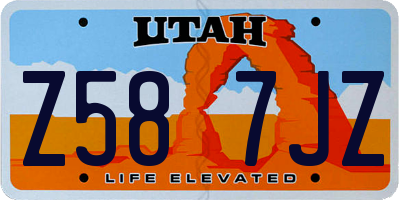 UT license plate Z587JZ