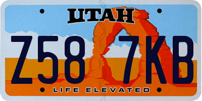 UT license plate Z587KB