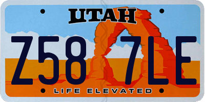 UT license plate Z587LE