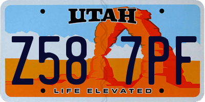 UT license plate Z587PF