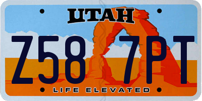 UT license plate Z587PT