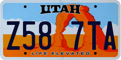 UT license plate Z587TA
