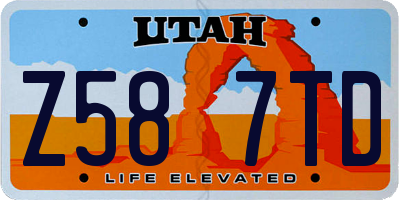 UT license plate Z587TD