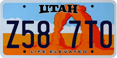 UT license plate Z587TO