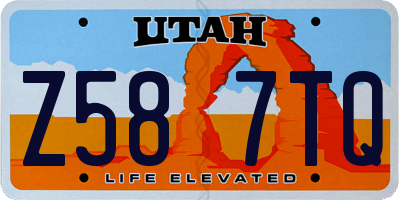 UT license plate Z587TQ