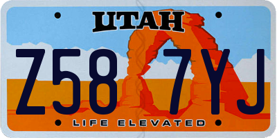 UT license plate Z587YJ