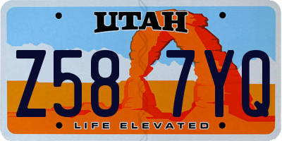UT license plate Z587YQ
