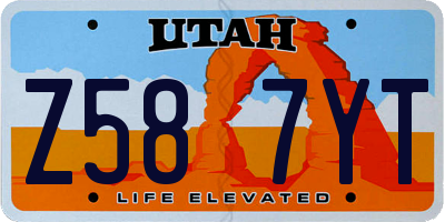 UT license plate Z587YT