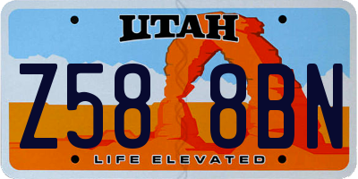 UT license plate Z588BN