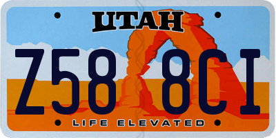 UT license plate Z588CI