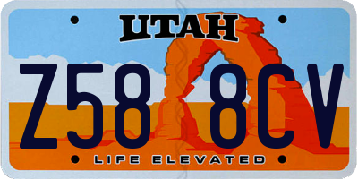 UT license plate Z588CV