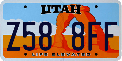 UT license plate Z588FF