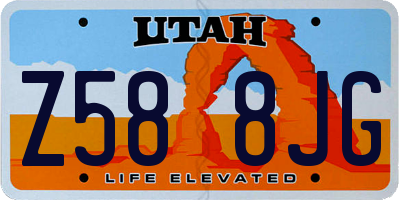 UT license plate Z588JG