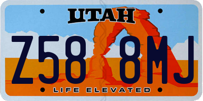 UT license plate Z588MJ