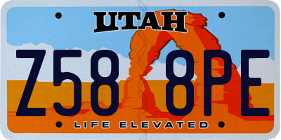 UT license plate Z588PE