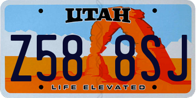 UT license plate Z588SJ