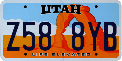 UT license plate Z588YB