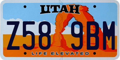 UT license plate Z589BM