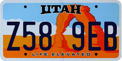 UT license plate Z589EB