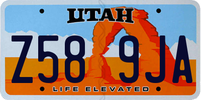 UT license plate Z589JA