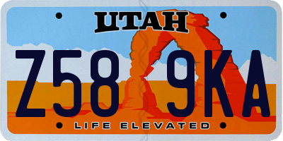 UT license plate Z589KA