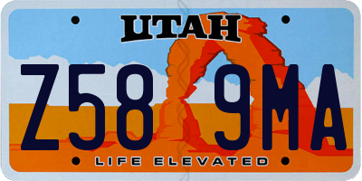 UT license plate Z589MA