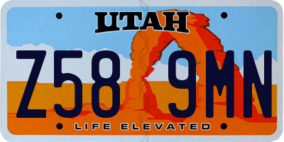 UT license plate Z589MN