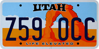 UT license plate Z590CC