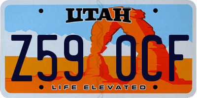 UT license plate Z590CF