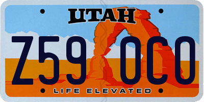 UT license plate Z590CO