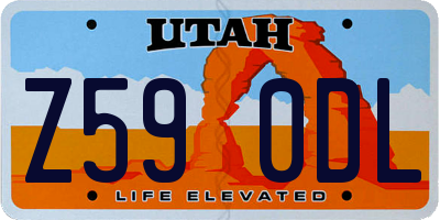 UT license plate Z590DL