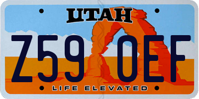 UT license plate Z590EF