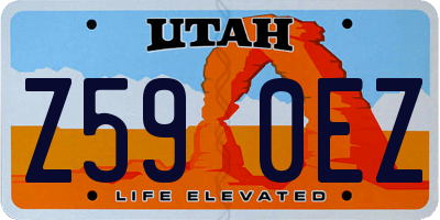 UT license plate Z590EZ