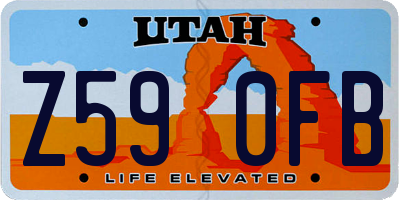 UT license plate Z590FB