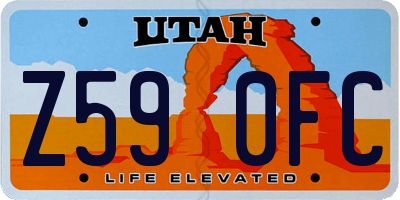 UT license plate Z590FC