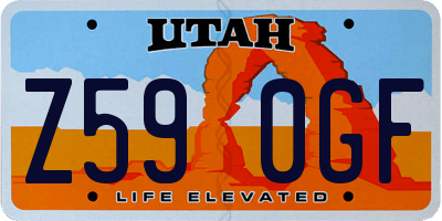 UT license plate Z590GF