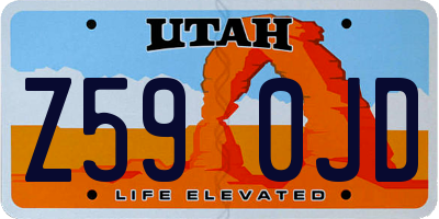 UT license plate Z590JD