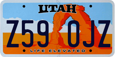 UT license plate Z590JZ