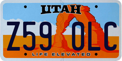 UT license plate Z590LC