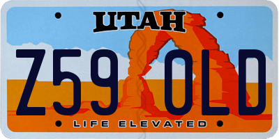 UT license plate Z590LD