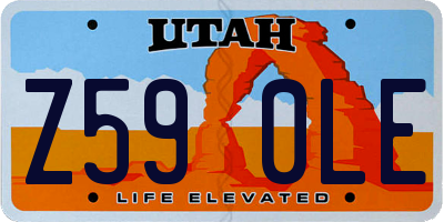 UT license plate Z590LE
